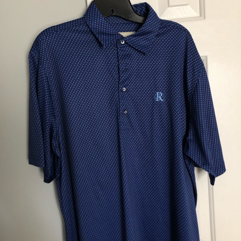 Donald Ross Patterned Blue shirt, Large